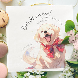 Getränke auf mir Labrador Wasserfarbenspass Dog Pe Serviette