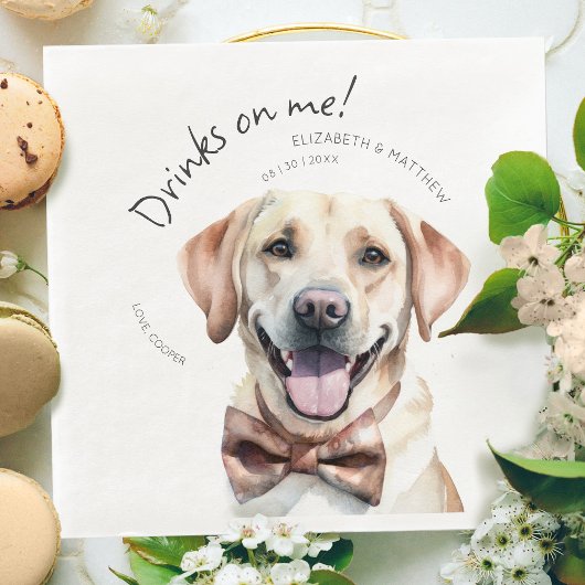 Getränke auf mir Labrador Wasserfarbenspass Dog Pe Serviette