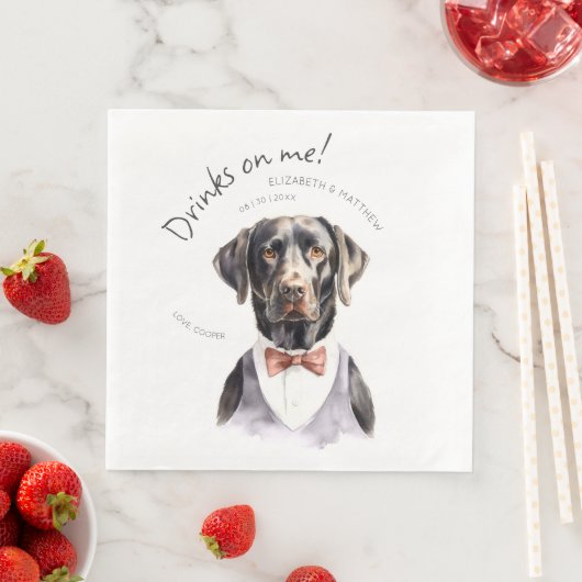 Getränke auf mir Labrador Wasserfarbenspass Dog Pe Serviette (Beispiel)