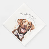 Getränke auf mir Labrador Wasserfarbenspass Dog Pe Serviette (Ecke)