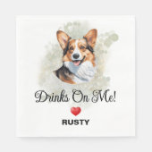 Getränke auf mir Pembroke Welsh Corgi Serviette (Vorderseite)