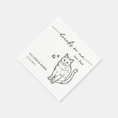 Getränke auf Niedlicher Hauskatze mit Skript Serviette (Ecke)