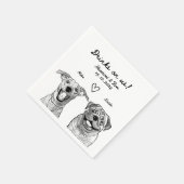 Getränke auf uns 2 Haustiere nach Maß Gezeichnet H Serviette (Ecke)