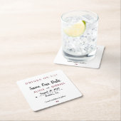 Getränke auf uns einfache rustikale Hochzeit speic Rechteckiger Pappuntersetzer (Vor Ort)