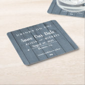 Getränke auf uns einfache rustikale Hochzeit speic Rechteckiger Pappuntersetzer (angewinkelt)