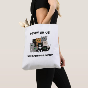 Getränke auf uns Purrfect Hochzeit Tasche