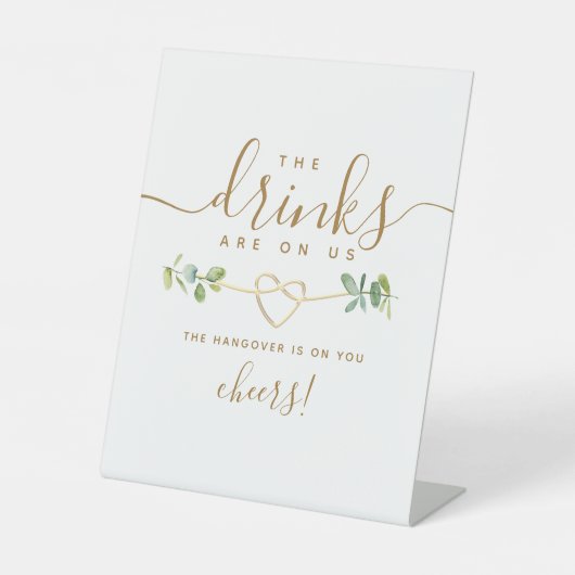 Getränke auf unserem sonnigen Open Bar Pedestal-Sc Sockelschild (Vorderseite)