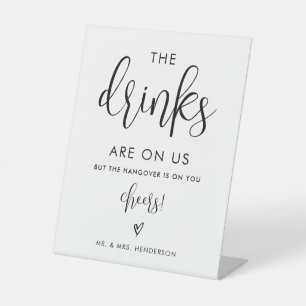 Getränke auf unserer offenen Bar Sockelschild