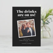 Getränke auf unserer sonnigen Hochzeit retten das Save The Date (Stehend Vorderseite)