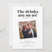 Getränke auf unserer sonnigen Hochzeit retten das  Save The Date (Vorderseite)