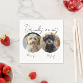 Getränke auf US-Haustier 2 Foto Hochzeit Serviette (Beispiel)