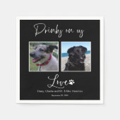 Getränke auf US-Haustier-Foto-Kalligrafie Hochzeit Serviette (Vorderseite)