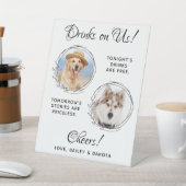 Getränke auf US-Haustier Hochzeit Custom Foto Hund Sockelschild (In SItu)