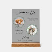 Getränke auf US Hund Open Bar Haustiere Hochzeit Acrylschild (Vorderseite)