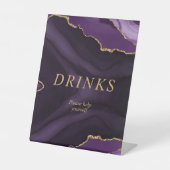 Getränke aus Lila und schwarzem Gold Sockelschild (Vorderseite)