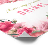 Getränke Babydusche signieren Pink Flamingo Baller Poster (Ecke)