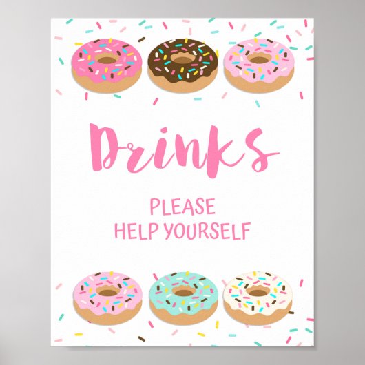 Getränke bitte Hilfe für sich selbst Pink Donut Du Poster (Vorne)