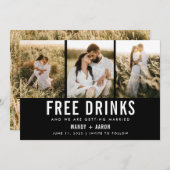 Getränke Drei Foto Hochzeit sparen das Datum Save The Date (Vorne/Hinten)