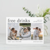 Getränke Drei Verlobungen Foto Hochzeit Save The Date (Stehend Vorderseite)