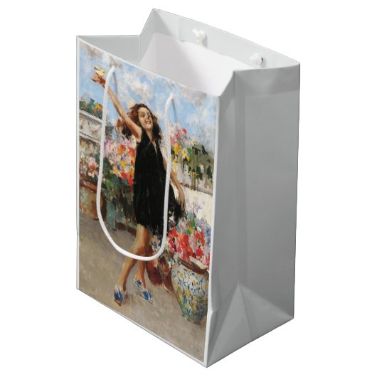 Getränke feiern Toast (von Vincenzo Irolli) Mittlere Geschenktüte (Vorderseite Schrägansicht)