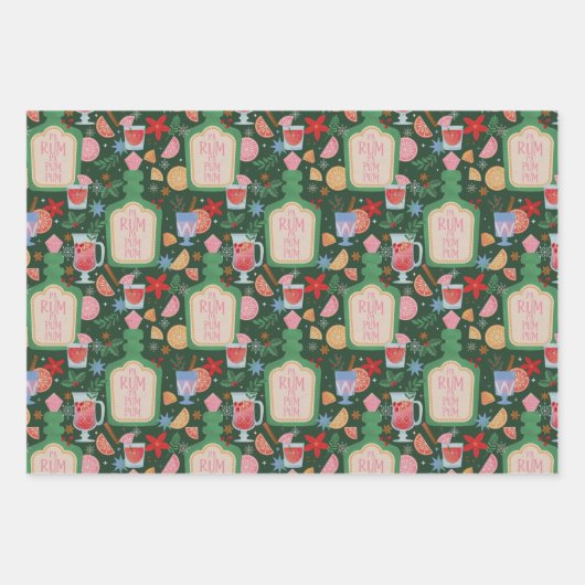 Getränke für den Urlaub Geschenkpapier Set (Vorderseite 3)
