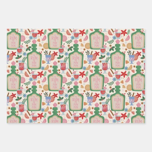 Getränke für den Urlaub Geschenkpapier Set (Vorderseite)