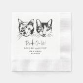 Getränke für Haustiere von uns Zeichnend Hochzeit Serviette (Vorderseite)