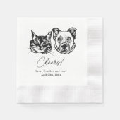 Getränke für Haustiere von uns Zeichnend Hochzeit Serviette (Vorderseite)