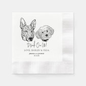 Getränke für Haustiere von uns Zeichnend Hochzeit Serviette (Vorderseite)