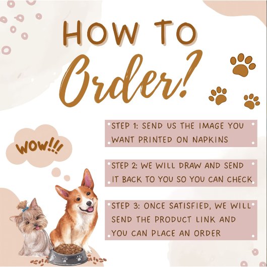 Getränke für Haustiere von uns Zeichnend Hochzeit Serviette