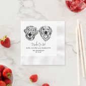 Getränke für Haustiere von uns Zeichnend Hochzeit Serviette (Beispiel)