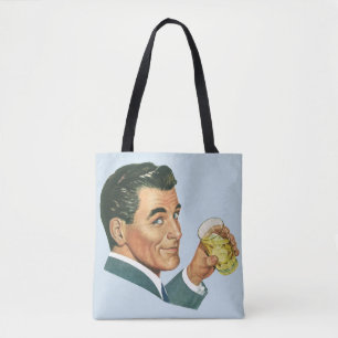 Getränke für Vintage-Cocktails, Mann trinkt Drinks Tasche