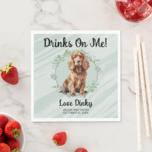 Getränke Gehen Auf Mich! Cocker Spaniel Hund Foto  Serviette