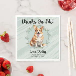 Getränke Gehen Auf Mich! Pembroke Welsh Corgi Foto Serviette