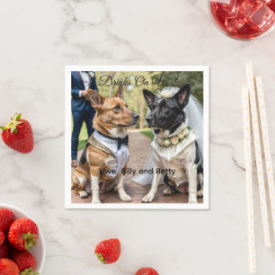 Getränke Gehen Auf Uns Einfaches Foto Cute Lustige Serviette