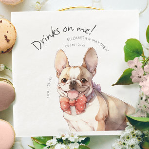 Getränke Gehören Mir Französische Bulldogge Wasser Serviette