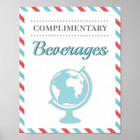 Getränke Getränke Red Blue Travel Airline Poster (Vorne)