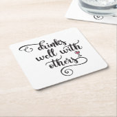 Getränke gut mit anderen rechteckiger pappuntersetzer (angewinkelt)