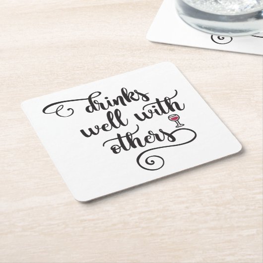 Getränke gut mit anderen rechteckiger pappuntersetzer (angewinkelt)