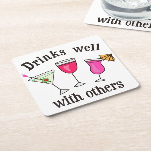 Getränke gut mit anderen rechteckiger pappuntersetzer (angewinkelt)