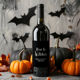 Getränke Hexenweinflasche und Getränkeetikett Weinetikett