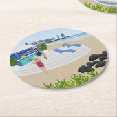 Getränke im Beach Bar Runder Pappuntersetzer (Angewinkelt)