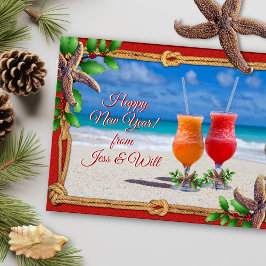 Getränke im Beach Holiday Gruß Couple Postkarte