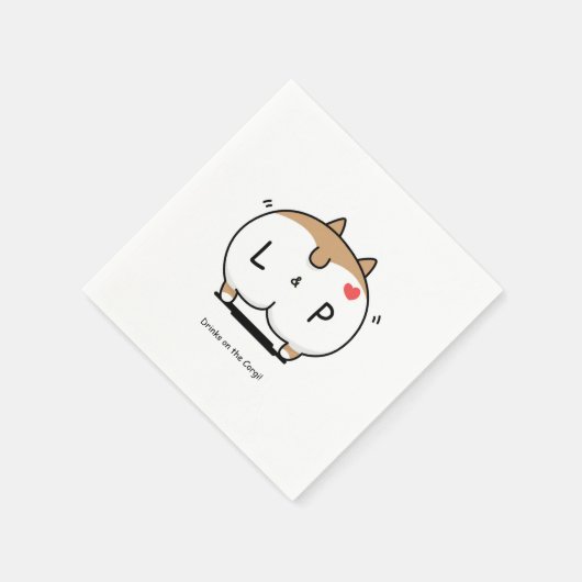 Getränke im Corgi Napkin Serviette (Ecke)