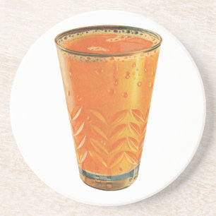 Getränke im Vintage-Stil, Glas Orangensaft Frühstü Getränkeuntersetzer