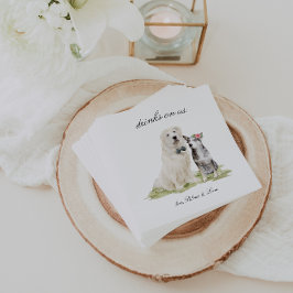Getränke in uns | Niedliche Hochzeit von Haustiere Serviette