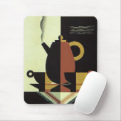 Getränke Kaffee-Kanne mit Tassen im Vintage-Stil Mousepad (Mit Mouse)