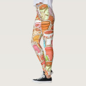 Getränke, Meeresfrüchte, Snacks, nahtlose Muster Leggings (Links)