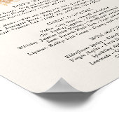 Getränke Menü Flaschen und Blume Neutrale Hochzeit Poster (Ecke)