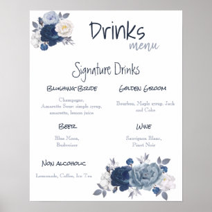 Getränke-Menü Hochzeitsplakat Poster